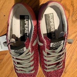 Pink Glitter Golden Goose Superstar Sneakers